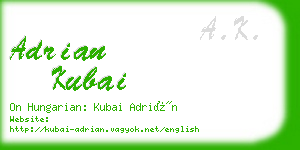 adrian kubai business card